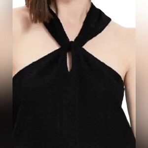 LOFT Crocheted Black Halter Top